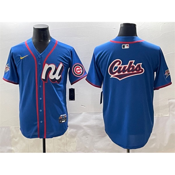 National League Chicago Cubs Team Big Logo Blue 2025 All-Star Edition Limited Stitched Jersey