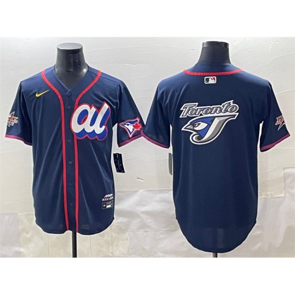American League Toronto Blue Jays Team Big Logo Navy 2025 All-Star Edition Limited Stitched Jersey