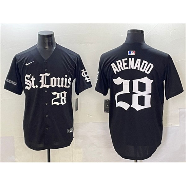 St. Louis Cardinals #28 Nolan Arenado Black 'Gothic Legacy Edition' Vapor Premier Limited Stitched Jersey