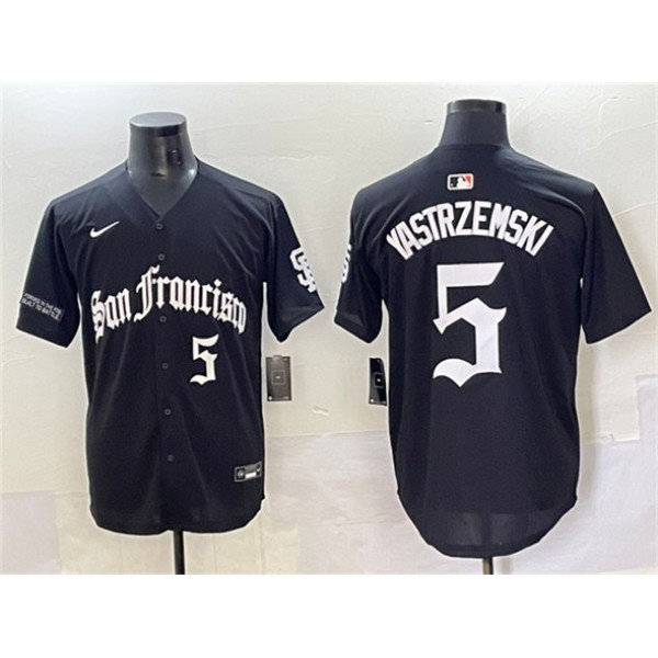 San Francisco Giants #5 Mike Yastrzemski Black 'Gothic Fog Edition' Vapor Premier Limited Stitched Jersey