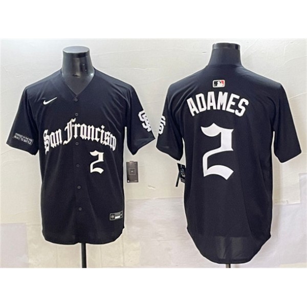San Francisco Giants #2 Willy Adames Black 'Gothic Fog Edition' Vapor Premier Limited Stitched Jersey