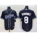 Los Angeles Dodgers #8 Enrique Hernández Black Fashion Stitched Jersey
