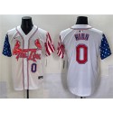 St. Louis Cardinals #0 Masyn Winn White Independence Day Vapor Premier Limited Stitched Jersey
