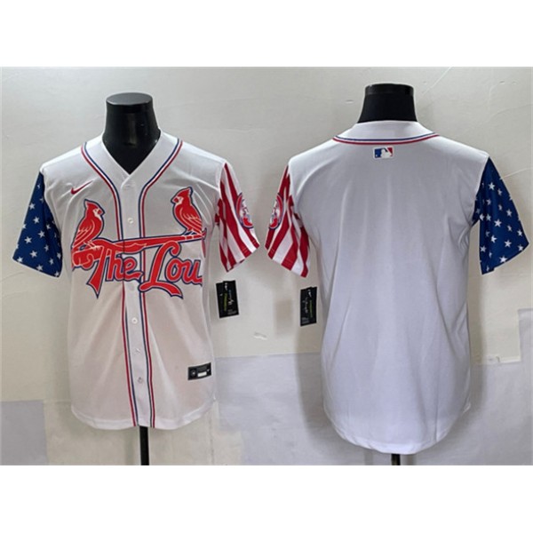 St. Louis Cardinals Blank White Independence Day Vapor Premier Limited Stitched Jersey