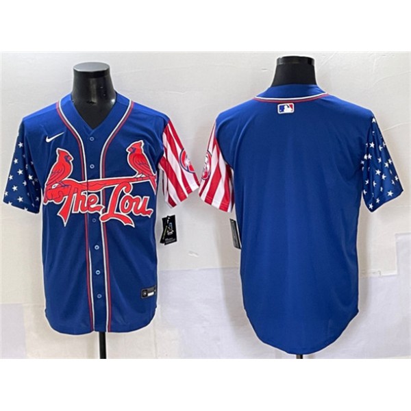 St. Louis Cardinals Blank Royal Independence Day Vapor Premier Limited Stitched Jersey