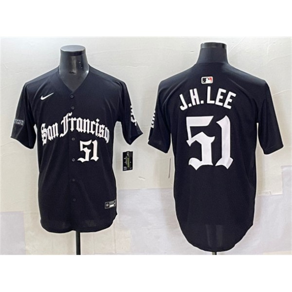 San Francisco Giants #51 Jung Hoo Lee Black 'Gothic Fog Edition' Vapor Premier Limited Stitched Jersey