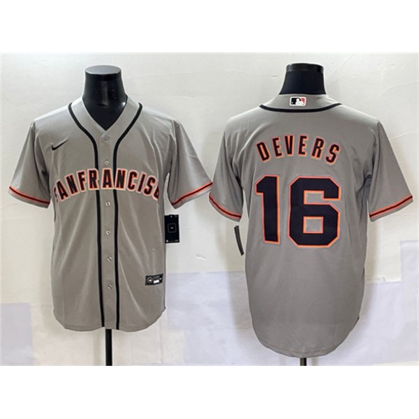 San Francisco Giants #16 Rafael Devers Gray Cool Base Stitched Jersey