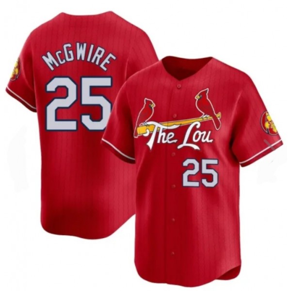 St Louis Cardinals #25 Mark McGwire Red City Connect Jersey