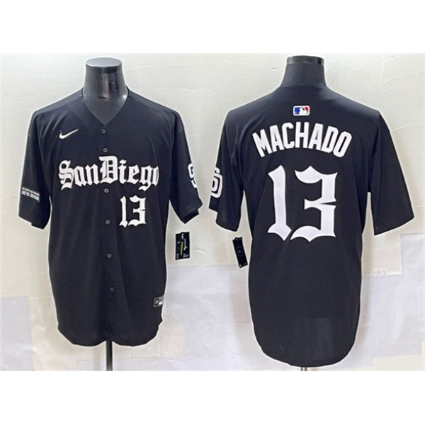 San Diego Padres #13 Manny Machado Black Gothic Edition Vapor Limited Stitched Jersey