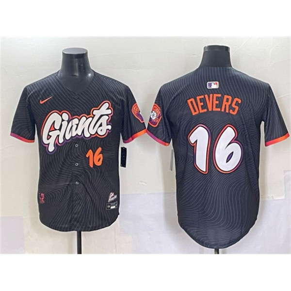 San Francisco Giants #16 Rafael Devers Anthracite 2025 City Connect Limited Stitched Jersey