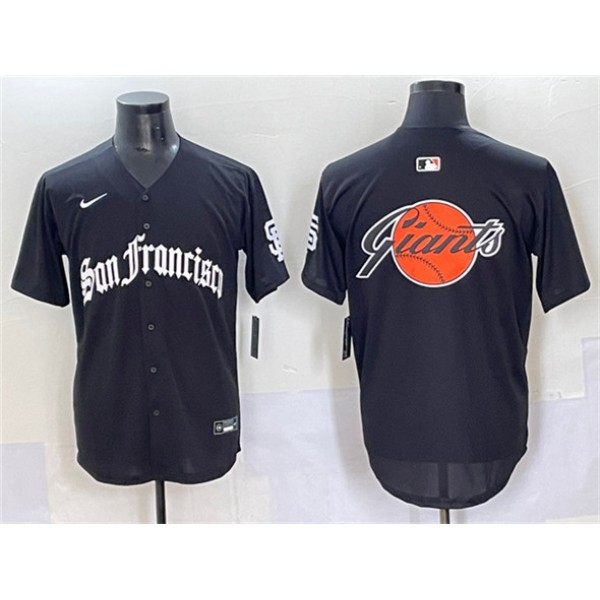 San Francisco Giants Team Big Logo Black 'Gothic Fog Edition' Vapor Premier Limited Stitched Jersey