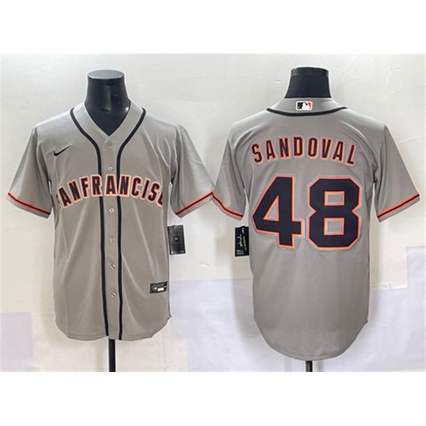 San Francisco Giants #48 Pablo Sandoval Gray Cool Base Stitched Jersey