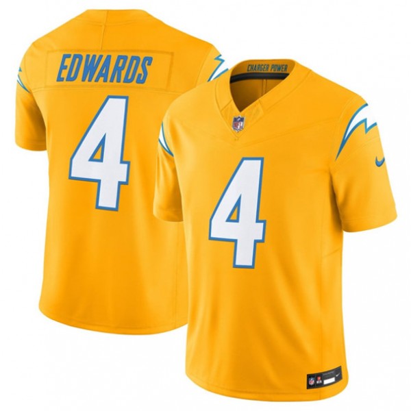 Los Angeles Chargers #4 Taylor Heinicke Gold 2025 F.U.S.E. Alternate Vapor Limited Stitched Jersey