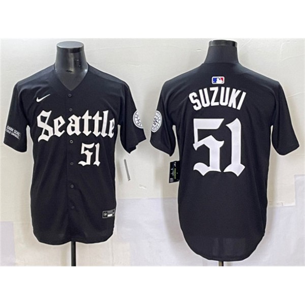 Seattle Mariners #51 Ichiro Suzuki Black 'Deep Sea Gothic Edition' Vapor Premier Limited Stitched Jersey