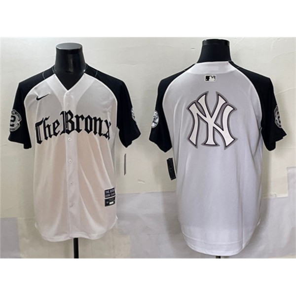 New York Yankees Team Big Logo White Black 'Gothic Legacy Edition' Vapor Premier Limited Stitched Jerseys