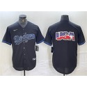 Los Angeles Dodgers Team Big Logo Black Fashion Stitched Jerseys