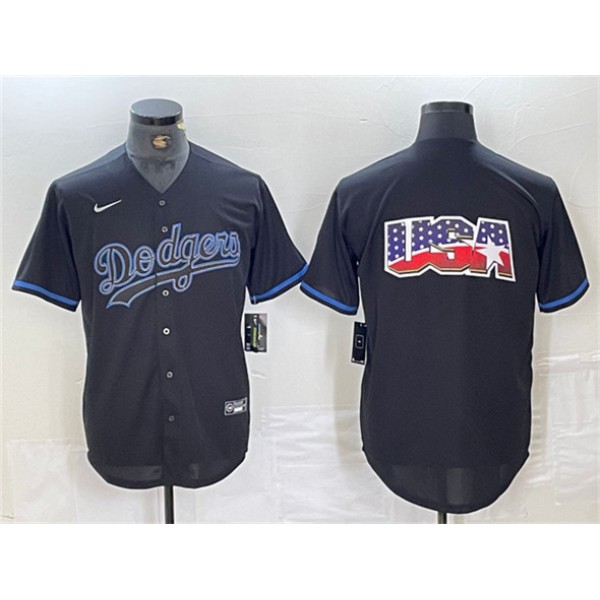 Los Angeles Dodgers Team Big Logo Black Fashion Stitched Jerseys
