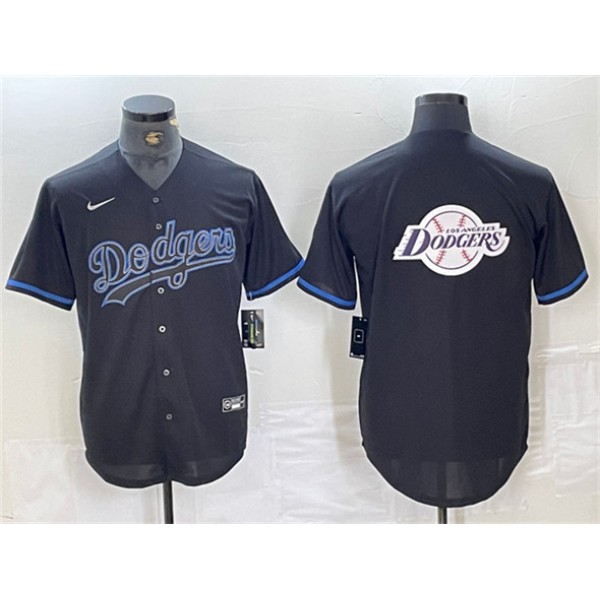 Los Angeles Dodgers Team Big Logo Black Fashion Stitched Jersey