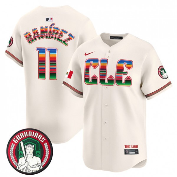 Cleveland Guardians #11 José Ramírez Cream Mexico Vapor Premier Limited Stitched Jersey