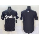 Seattle Mariners Blank Black 'Deep Sea Gothic Edition' Vapor Premier Limited Stitched Jersey