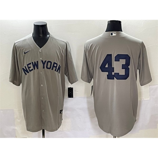 New York Yankees #43 Jonathan Loáisiga Gray Cool Base Stitched Jersey