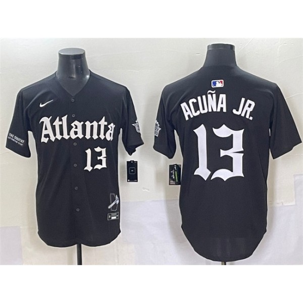 Atlanta Braves #13 Ronald Acuna Jr. Black Gothic South x Outkast Edition Vapor Limited Stitched Jersey
