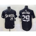 Seattle Mariners #29 Cal Raleigh Black 'Deep Sea Gothic Edition' Vapor Premier Limited Stitched Jersey