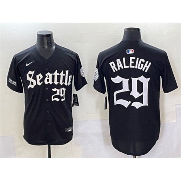 Seattle Mariners #29 Cal Raleigh Black 'Deep Sea Gothic Edition' Vapor Premier Limited Stitched Jersey