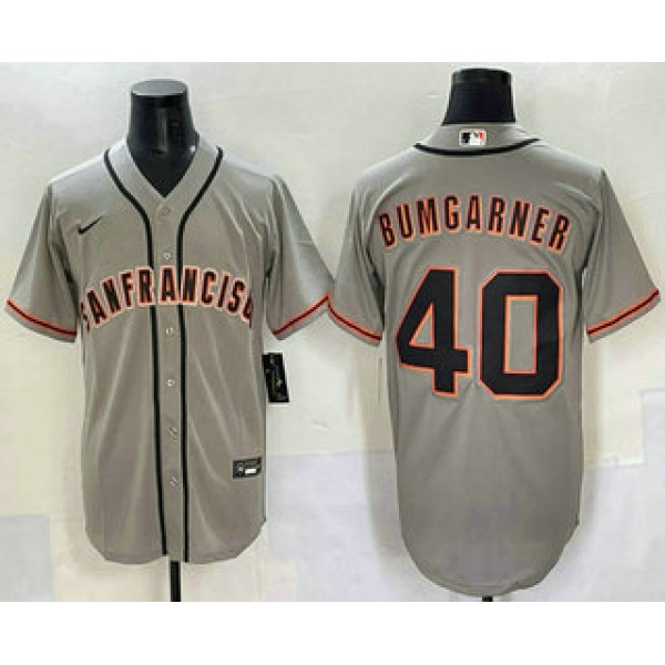 San Francisco Giants #40 Madison Bumgarner Grey Cool Base Stitched Jersey