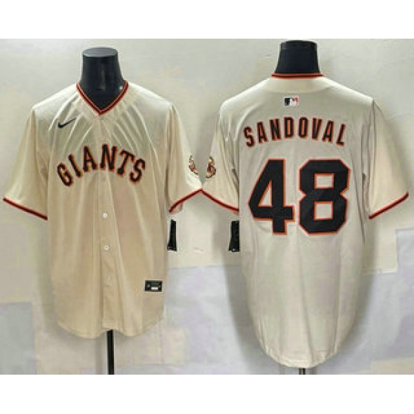 San Francisco Giants #48 Pablo Sandoval Cream Limited Stitched Jersey