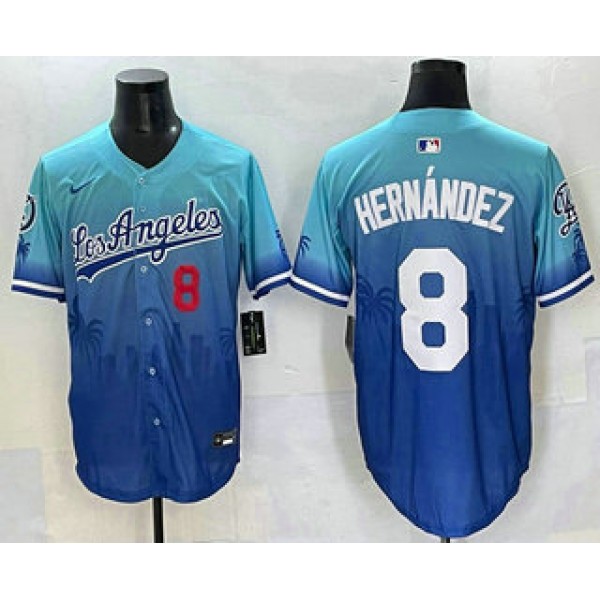 Los Angeles Dodgers #8 Enrique Hernandez Blue 2025 City Connect Limited Stitched Jersey