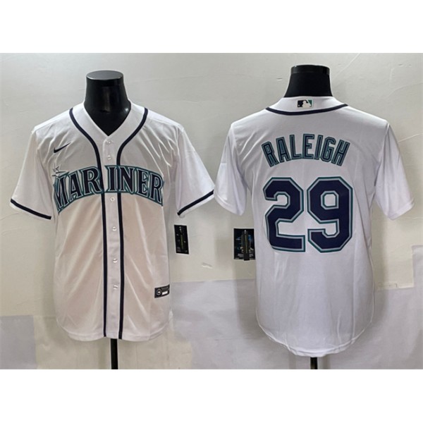Seattle Mariners #29 Cal Raleigh White Cool Base Stitched Jersey