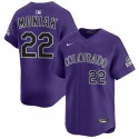 Colorado Rockies #22 Mickey Moniak Purple Limited Stitched Jersey