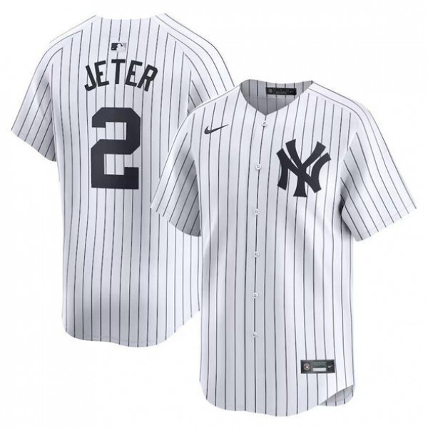 New York Yankees #2 Derek Jeter White Home Limited Stitched Jersey