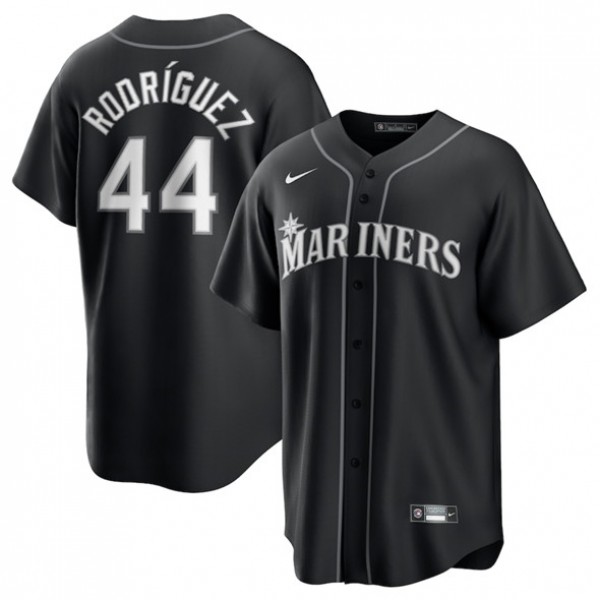 Seattle Mariners #44 Julio Rodríguez Black Lights Out Limited Stitched Jersey