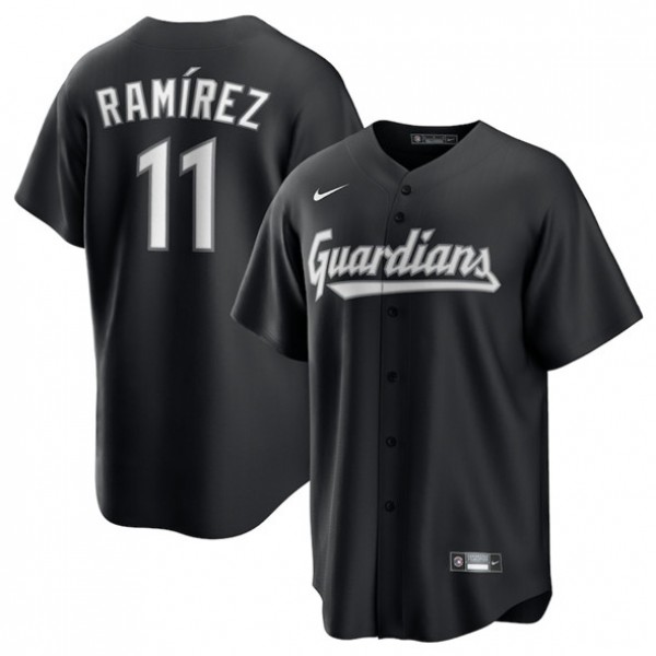 Cleveland Guardians #11 José Ramírez Black Lights Out Limited Stitched Jersey