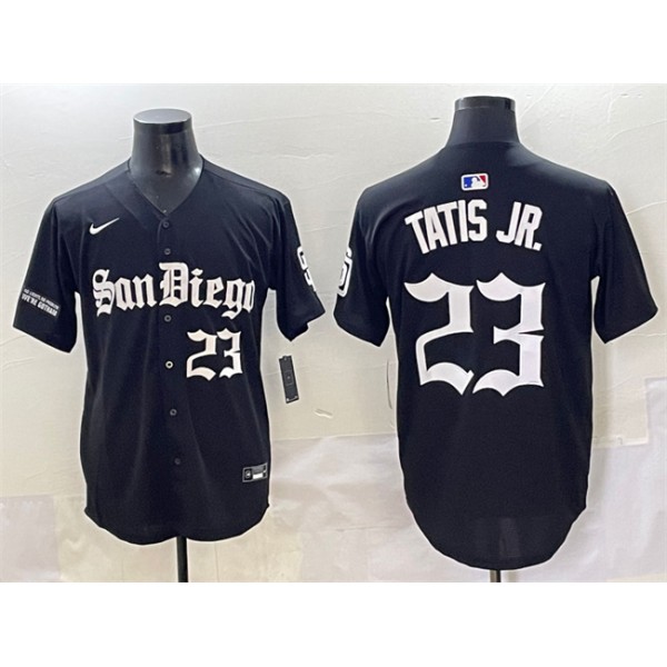 San Diego Padres #23 Fernando Tatis Jr. Black Gothic Edition Vapor Limited Stitched Jersey