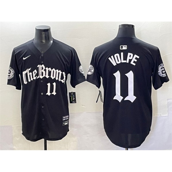 New York Yankees #11 Anthony Volpe Black 'Gothic Legacy Edition' Vapor Premier Limited Stitched Jersey