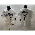 New York Yankees #7 Mickey Mantle White 'Gothic Legacy Edition' Vapor Premier Limited Stitched Jersey