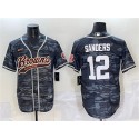 Cleveland Browns #12 Shedeur Sanders Gray Camo With Patch Cool Base Stitched Jersey