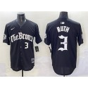 New York Yankees #3 Babe Ruth Black 'Gothic Legacy Edition' Vapor Premier Limited Stitched Jersey