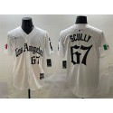 Los Angeles Dodgers #67 Vin Scully White Mexico 2025 LA Gothic Style With Fernando Patch Vapor Premier Limited Stitched Jersey
