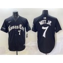 Kansas City Royals #7 Bobby Witt Jr. Black 'Gothic Crown Edition' Vapor Premier Limited Stitched Jersey