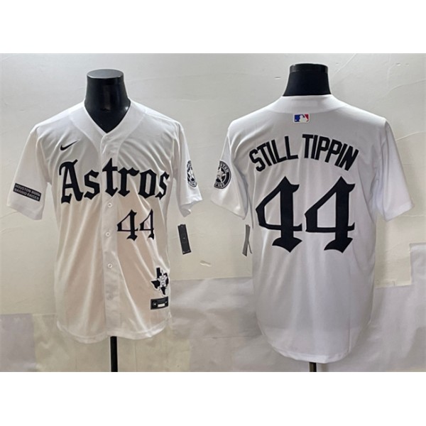 Houston Astros #44 Still Tippin White Gothic 'Houston Born Barrio Raised' Limited Stitched Jersey