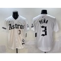 Houston Astros #3 Jeremy Pena White Gothic 'Houston Born Barrio Raised' Limited Stitched Jersey