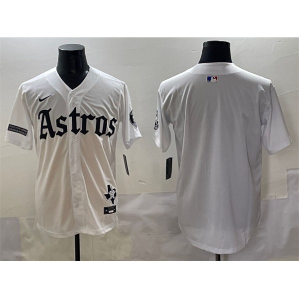 Houston Astros Blank White Gothic 'Houston Born Barrio Raised' Limited Stitched Jersey