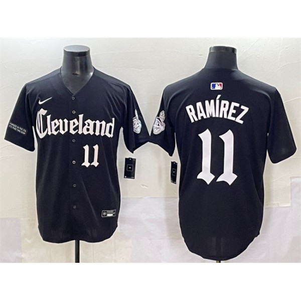 Cleveland Guardians #11 José Ramírez Black Gothic Vapor Premier Limited Stitched Jersey