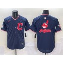 Cleveland Guardians Team Big Logo Navy 2025 Alternate Limited Stitched Jersey