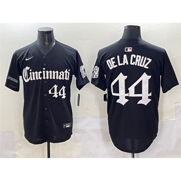 Cincinnati Reds #44 Elly De La Cruz Black 'Gothic Queen City Edition' Vapor Premier Limited Stitched Jersey