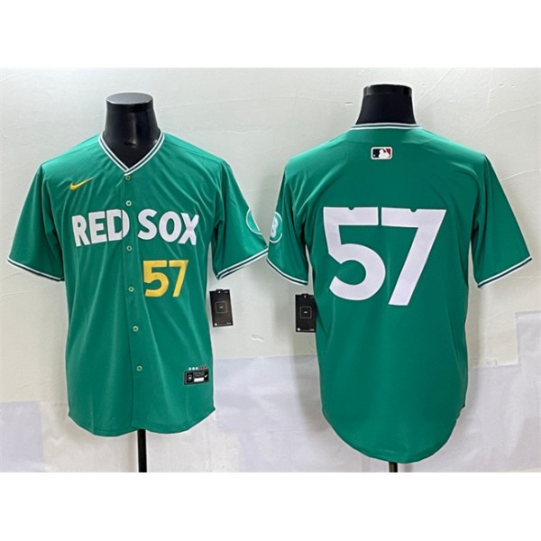 Boston Red Sox #57 Greg Weissert Green 2025 City Connect Limited Stitched Jersey